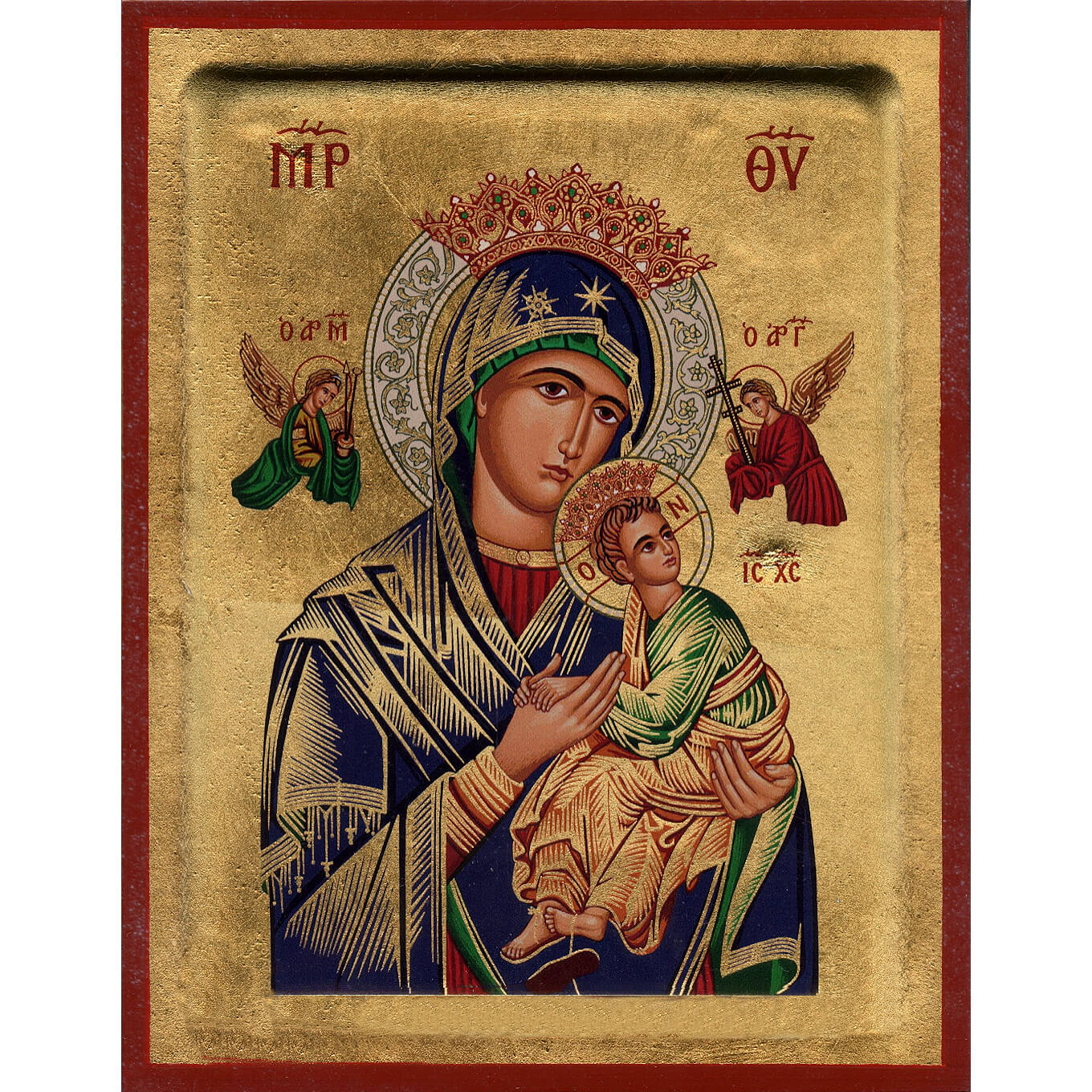 Our Lady of Perpetual Help 7 Inch Painted Icon | Made in Greece | St ...